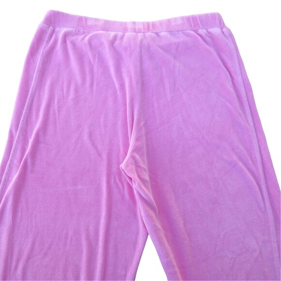 Vintage 90s Pink Velour Track Suit Talbots Petites M Zip Jacket L Pull On Pants - Picture 13 of 16